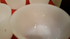 Set of 6 Vintage White Glasbake Custard Cups