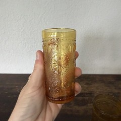 Vintage MCM Brockway American Concord Mini Amber Glasses Tumblers Retro Barware