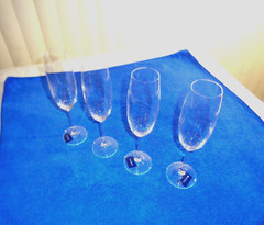 Mikasa -Julie-Crystal Champagne flutes 9 1/2 tall signed with original tags EUC