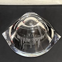 ORREFORS MARIN Oval Bowl by Jan Johansson, Etched City Of Chicago – Signed