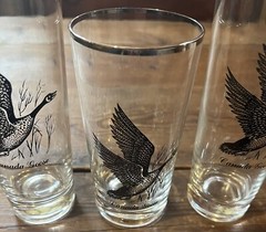 Set Of 3 Vintage Federal Glass Canada Goose Glasses – 2 Highball & 1 Tumbler