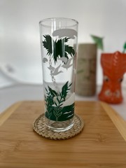 Set of 5 Vintage 7″ Libbey Tropical Tiki Palm Tree MCM Highball Glasses