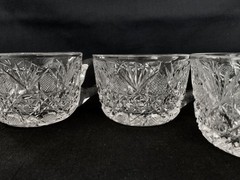 AMERICAN BRILLIANT CUT GLASS HARVARD PATTERN PUNCH CUPS (4) C.1900