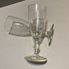 2-Vtg Libbey Georgian Bamboo Stem Champagne Flutes Whiskey Sour Retro Barware