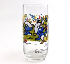 Smurfette Smurfs Drinking Glass Tumbler Wallace Berrie 1983 Peyo Vintage