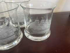 Set Of 6 Toscany Crystal CLIPPER Ship Old Fashioned, Whiskey, Rocks Glasses 3.5”
