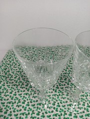 Vintage Set Of 4 Victoria Cut Knob Stem Wine Glasses 6.7/8″