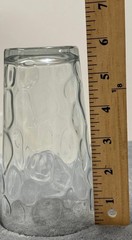 Vintage Crisa Clear Pebble Glass Tumbler W/ 6 Sided Base, 6”
