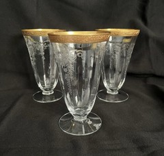 Vintage Tiffin Franciscan Footed Tumbler early -mid 20th Century Set Of 3