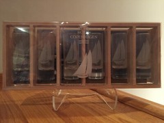 Royal Copenhagen Decorated Etched Schooner Cordial / Shot Glasses Set of 6 ~ NIB