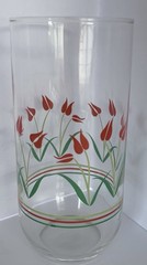 Corelle Coral Tulip Tumblers 6” High Set of (5) VGC