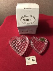 Block 24% Full Lead CRYSTAL Czech Republic Heart Box W/ Lid Stocking STUFFER