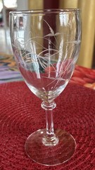 Fostoria Water Goblet/Wine Glasses Floral Leaf Pattern. 7.25 inches Set of 6