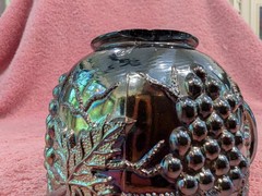 Set/6 Signed Northwood Amethyst Carnival Art Glass Punch Cups – Grape & Cable