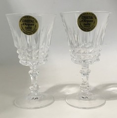 2 Crystal Cordial Glasses Cristal d’Arques taile’ France 3.25 Inch