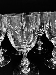 Vintage Tiffin-Franciscan Mirage Cut Crystal Water Goblets Set of 7