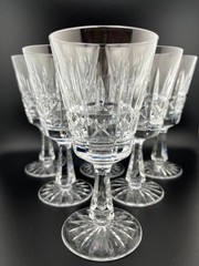 Waterford Crystal Wine Goblets Set of 6 Cut Crystal Footed Glasses Ireland