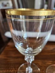 Lenox Olympia Crystal Goldband Water/Wine Goblets. Lot Of 2.