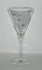 Depression Era Glass FLORAL ETCHED Tall Flared Water Goblet