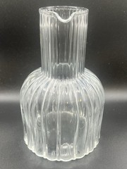 Ribbed Clear Glass Carafe