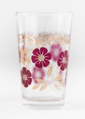 VTG Cerve Italy Floral Double Shot Glasses Set of 4 Burgundy Plum Gold 70’s MCM