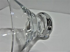 4 Clear Glass Cosmopolitan Glasses Saturn Optic Ripple Double Jigger Mid-Century