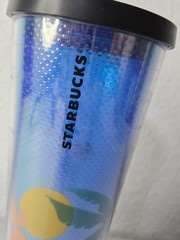Starbucks 24oz Cold Cup Tumbler Palm Tree Beach Sunset Design BPA Free 710ml