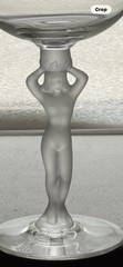 Bayel Crystal Wine Glass Female Nude Frosted Stem Bacchante Venus Monogram “T”