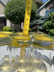 Libbey Crisa Pinched Thumb Print Impressions Sunshine Yellow glasses (6 in Set)