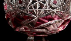 American Brilliant Period J. Hoare Cranberry Wine Stem (Cut-to-clear)