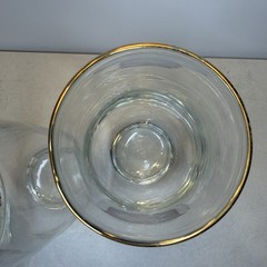 (5) Vintage Libbey Apothecary Pharmacy Rx Gold Trim Drinking Glasses Tumblers