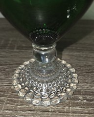 Vintage Lot of 2 Forest Green Bubble Foot Water Goblets 5.5″ SEE PICTURES