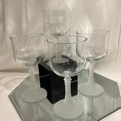 Vintage Cristal D’Arques Frosted Spiked Stem 6.5” Wine Glass CRA37 – Set of 4