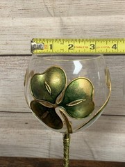 Set of 4 Art Glass Hand Gilded Painted in Italy Amedeo Wine & Flower 🌺 🍷