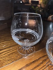 Pair Vtg HEAVY Galway Crystal Cognac Brandy Snifter Etched Swirl Glass 5” OLD