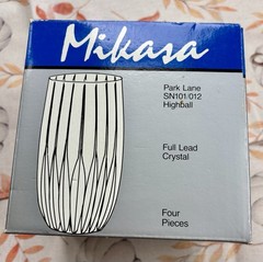 Mikasa Park Lane Highball Tumblers Lead Crystal Set Of 4