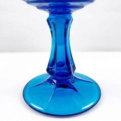 Noritake PERSPECTIVE BLUE Glass Goblet Wine Water Footed 6.5” Tall Vintage Set 3