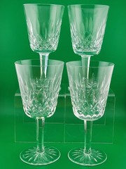 Set Of 4 1950’s Waterford «Lismore» Claret Wine Glasses. 7 In. Excellent Cond.