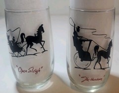 Anchor Hocking Glasses The Hansom /Open Sleigh Set Of Two Clear