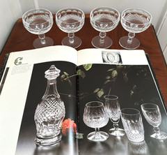 Set 4 Vintage WATERFORD CRYSTAL Colleen 8 oz. Champagne Sherbet Glasses IRELAND