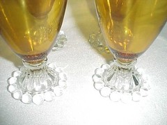 4 VINTAGE ANCHOR HOCKING AMBER BOOPIE BERWICK WATER GOBLET GLASSES EXC. COND