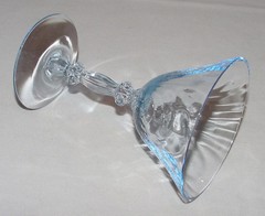 PERFECT Vintage Moonlight Blue Cambridge «CAPRICE» Champagne Goblet – 6 Avail.!