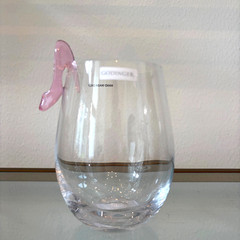 Godinger Pink Runway High Heel Stemless Wine Glass Chic Barware NEW