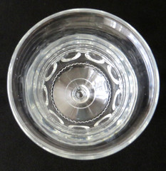 Clear Crystal King’s Crown Thumbprint Glass Goblet’s, 5 3/4″ x 3 1/8″, Set Of 4
