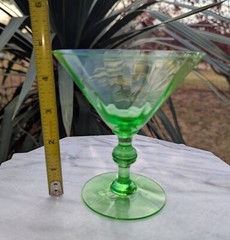 Very Rare Vintage Fry-9 Uranium Green Wine Glass by Fry