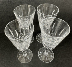 Waterford Crystal Lismore Claret Wine Glasses Set of 4 Vertical Cut On Bowl