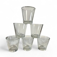 MCM Clear Flair Whiskey Glasses In Libbey Style