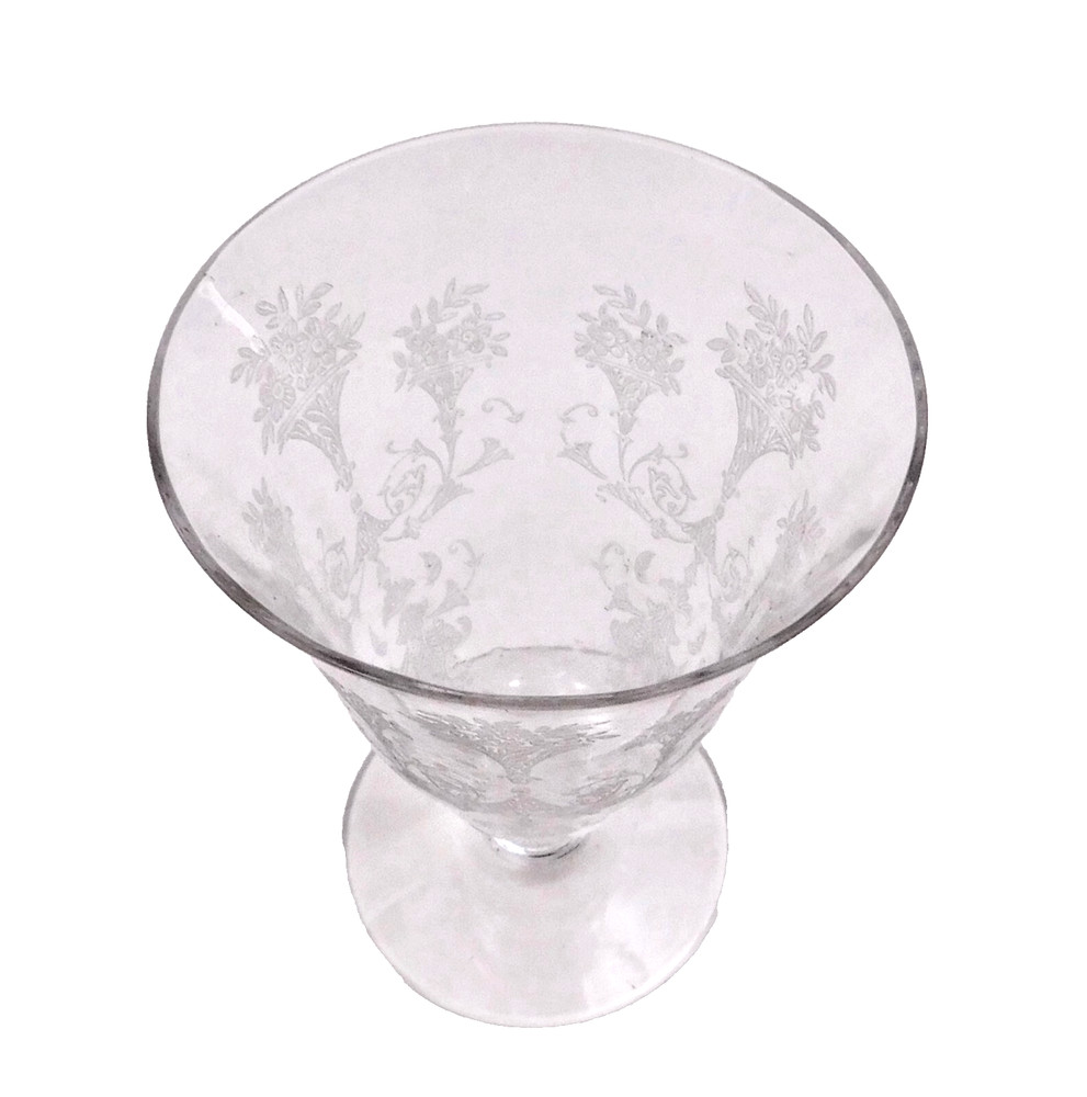 Morgantown Mayfair Etched Clear Crystal Stemware Water Juice Glasses Vintage