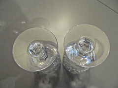 2 FOSTORIA WESTMINSTER 6 3/8″ CRYSTAL WATER GOBLETS 1959-1972 STEM 6083 CUT 872