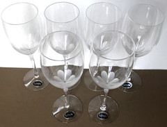 Lot 6 Lenox Atrium Cut Glass Champagne Flute Stem Goblet 8.25″ Frosted Petal NWT